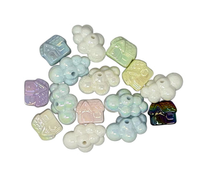 A Home in the Clouds! House and Cloud Beads for Beadable Pen Stylus Keychain Bracelet & more for Your DIY Creations. Perfect for Realtors