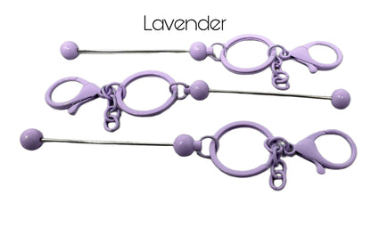 Now Even More Colors! Metal Keychain Blank with Beadable Rod for Your DIY Creations With Beads Focals Rhinestones Spacers Sold Separately