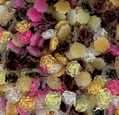 New Price! It Glows! Luminous Camilla Flower Nail Charm Mix. Cabochon DYI Phone Cases Scrapbook Hair Accessories Decorative