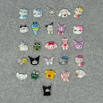 New Price! Ultimate Kawaii Sanrio Nail Charm Mix! Your Favorite Characters Hello Kitty, Melody, Kuromi and More! DYI Cabochon Phone Cases