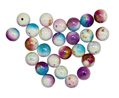 16mm Acrylic Gold Veining Double and Triple Color Beads for Beadable Pen Stylus Keychain Bracelet and more for Your DIY Creations