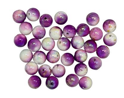 16mm Acrylic Gold Veining Double and Triple Color Beads for Beadable Pen Stylus Keychain Bracelet and more for Your DIY Creations