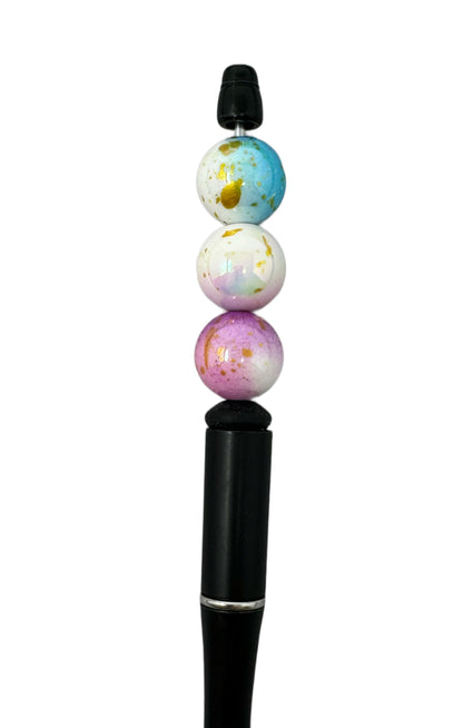 16mm Acrylic Gold Veining Double and Triple Color Beads for Beadable Pen Stylus Keychain Bracelet and more for Your DIY Creations