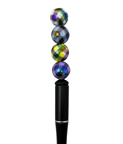 Plaid or Checkerboard Acrylic Bead Mix with AB Coating for Beadable Pen Stylus Keychain Bracelet and more for Your DIY Creations