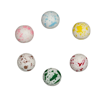 10 Pieces Opaque White Paint Splatter Acrylic Bead Mix with Matte Finish for Beadable Pen Stylus Keychain Bracelet for Your DIY Creations