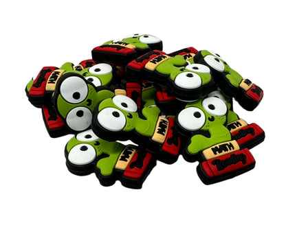 Book Worm for Math and Reading Silicone Focal Bead for Beadable Pens, Stylus, Pencils, Keychains and More.