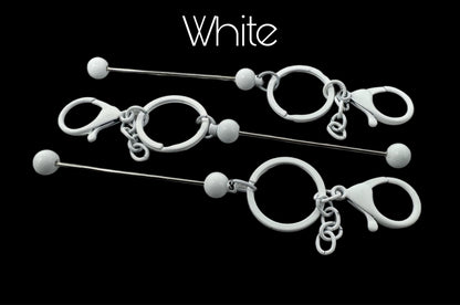Now Even More Colors! Metal Keychain Blank with Beadable Rod for Your DIY Creations With Beads Focals Rhinestones Spacers Sold Separately