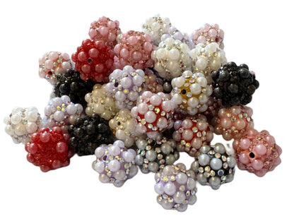 Fancy 14mm Pearl and Rhinestone Bead Mix for Beadable Pen Stylus Keychain Bracelet and more for Your DIY Creations