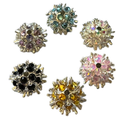 Fancy Metal Spike Beads Mix with Rhinestones for Beadable Pen Stylus Keychain Bracelet and more for Your DIY Creations
