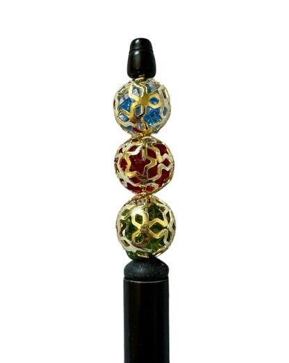 16mm Gold Star Cage Bead with Acrylic Rhinestones in Center for Beadable Pen Stylus Keychain Bracelet Earrings and More