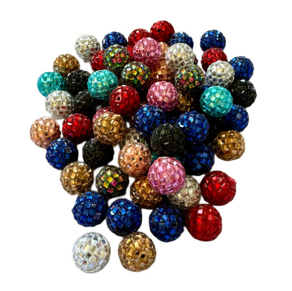 10 Pieces Gorgeous 16mm Rhinestone and Clay Disco Ball Beads for Beadable Pen Stylus Keychain Bracelet Earrings and More