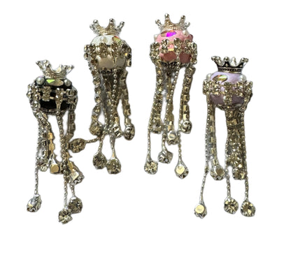 So Pretty! Bead Topper with Metal Rhinestone Dangles and Crown for Beadable Pen Stylus Keychain and more!