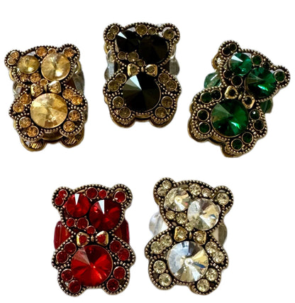 Gorgeous 28mm Large Rhinestone and Metal Bear Beads for Beadable Pens, Stylus, Keychains, Bracelets, Earrings, Necklace and More!