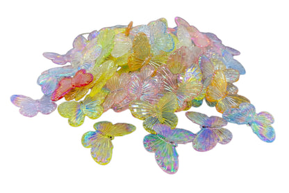 Colorful Acrylic Butterfly Cabochon Charm Mix. Butterflies are Flat Back for DYI Phone Cases Water Bottle Scrapbook Hair Accessory