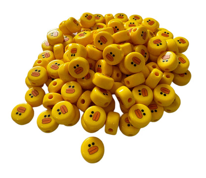 16mm Yellow Duck Face Bead for Beadable Pen Stylus Keychain Bracelet and More! Rubber Duckie Style Cruising Ducks
