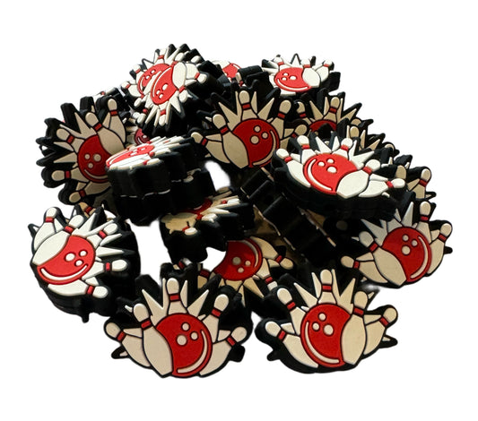 Bowling Ball and Pins Focal Bead for Beadable Pens, Stylus, Pencils, Keychains and More
