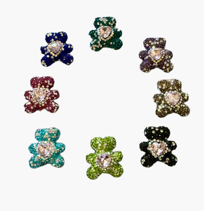 Gorgeous 30mm Pave Rhinestone and Clay Bear Beads for Beadable Pen Stylus Keychain Bracelet Earrings and More