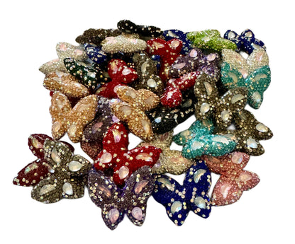 Gorgeous 32mm Pave Rhinestone and Clay Butterfly Beads for Beadable Pen Stylus Keychain Bracelet Earrings and More