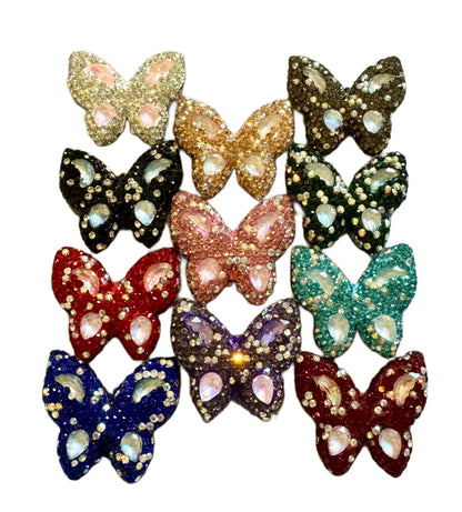 Gorgeous 32mm Pave Rhinestone and Clay Butterfly Beads for Beadable Pen Stylus Keychain Bracelet Earrings and More