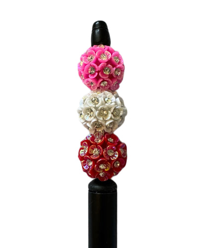 Gorgeous 19mm Acrylic Flower Beads with Centre Rhinestone for Beadable Pen Stylus Keychain Bracelet Earrings and More