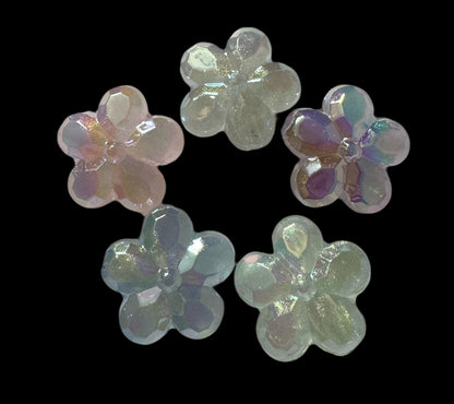 Glow Magic! 10 Pieces of 27mm Luminous Glitter Flower Acrylic Beads for Beadable Pen Stylus Keychain and more of Your DIY Creations