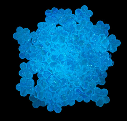 Glow Magic! 10 Pieces of 27mm Luminous Glitter Flower Acrylic Beads for Beadable Pen Stylus Keychain and more of Your DIY Creations