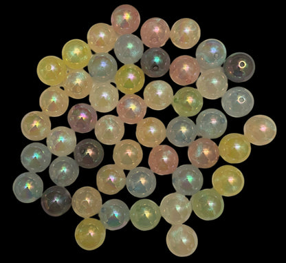 Glow Magic! 10 Pieces of 20mm Luminous Glitter Galaxy Acrylic Beads for Beadable Pen Stylus Keychain and more of Your DIY Creations