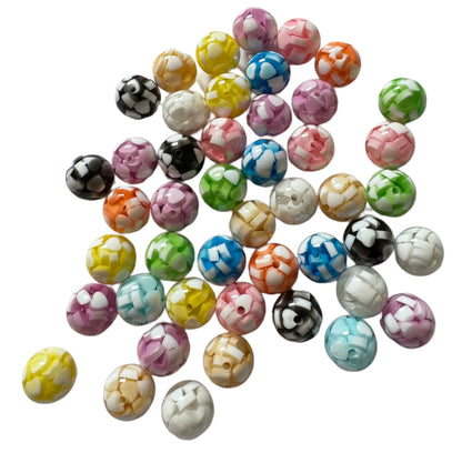 Colourful 16mm Beads with Chunky White Pieces with Hearts Inside for Beadable Pen Stylus Keychain Bracelet and more for Your DIY Creations