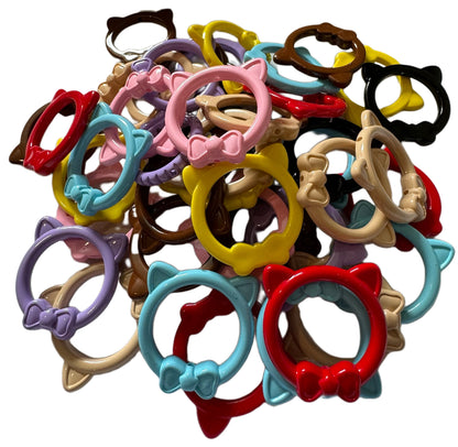 40mm Opaque Cat Frame with Cute Bow for Beadable Pen Stylus Keychain Bracelet and more for Your DIY Creations