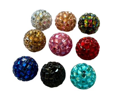 10 Pieces Gorgeous 16mm Rhinestone and Clay Disco Ball Beads for Beadable Pen Stylus Keychain Bracelet Earrings and More