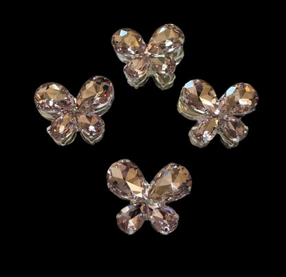 Gorgeous 21mm Rhinestone and Metal Butterfly Beads for Bracelets, Earrings, Necklace and More!