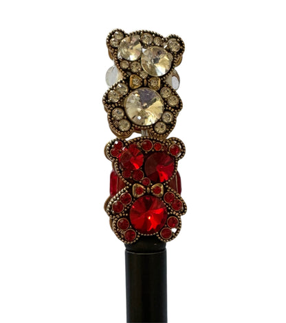 Gorgeous 28mm Large Rhinestone and Metal Bear Beads for Beadable Pens, Stylus, Keychains, Bracelets, Earrings, Necklace and More!