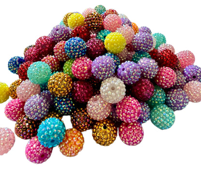 Now with More Colors! 20mm 10 Piece Mix of Acrylic Rhinestone Beads for Beadable Pen Stylus Keychain Bracelet Earrings and More.