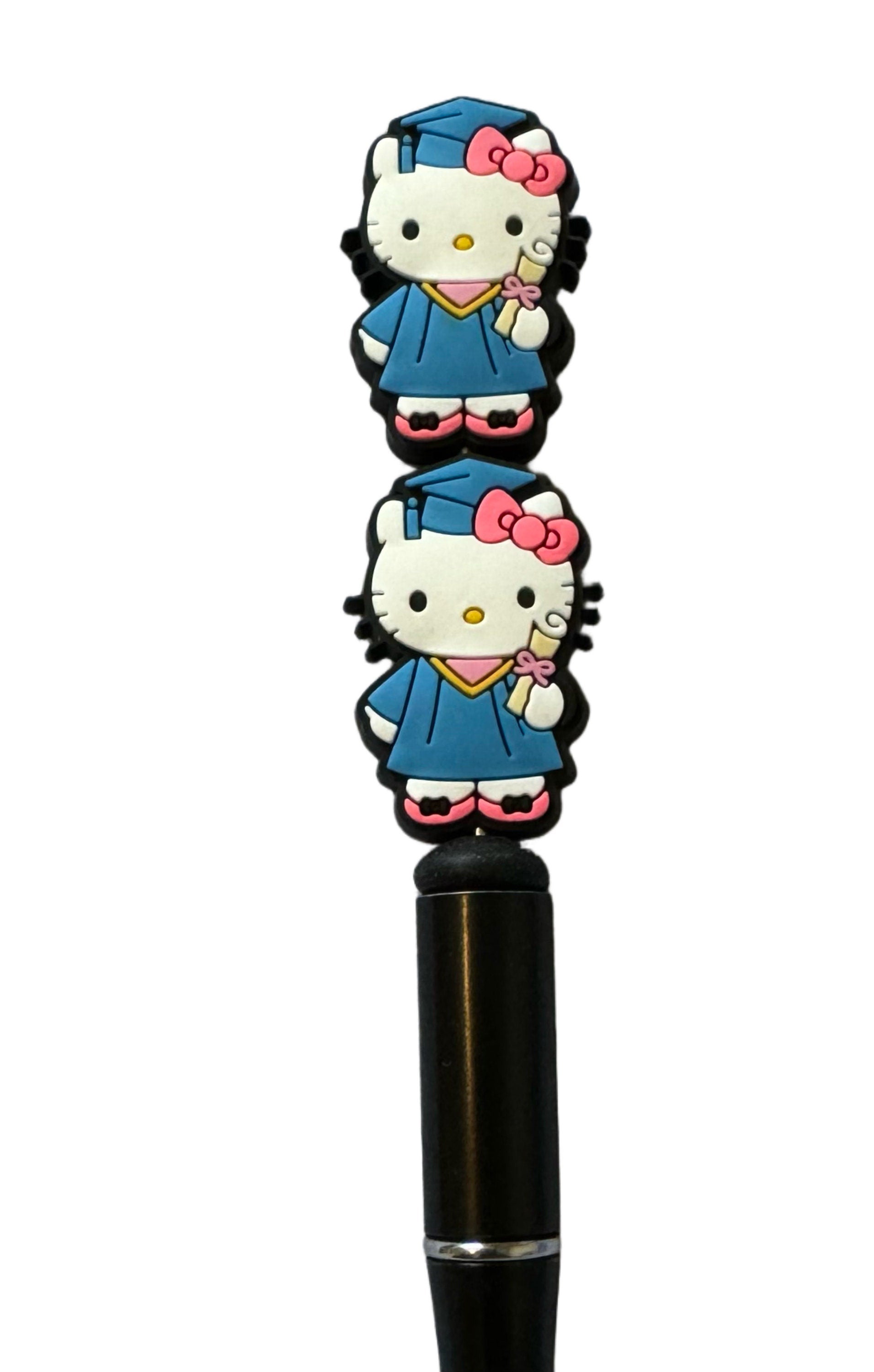 Graduation Hello Kitty with Diploma Focal Bead for Beadable Pens, Stylus, Pencils, Keychains and More