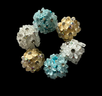 Gorgeous 19mm Acrylic Flower Beads with Centre Rhinestone for Beadable Pen Stylus Keychain Bracelet Earrings and More