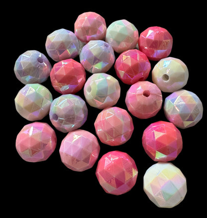 Acrylic Disco Ball Beads in a Pink and Purple Mix for Beadable Pen Stylus Keychain Bracelet and more for Your DIY Creations.