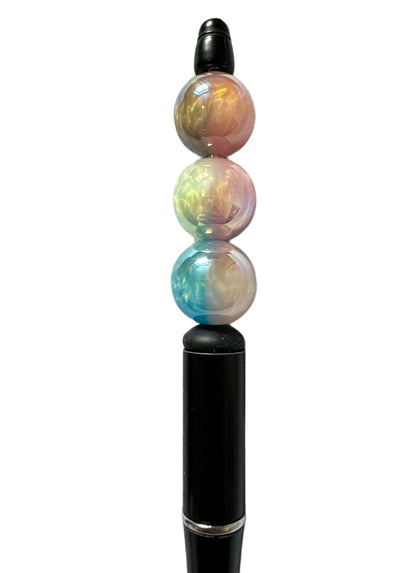 10 Pieces High Quality Unique Two Toned Beads with Aurora Borealis Mix for Beadable Pen Stylus Keychain Bracelet for Your DIY Creations.