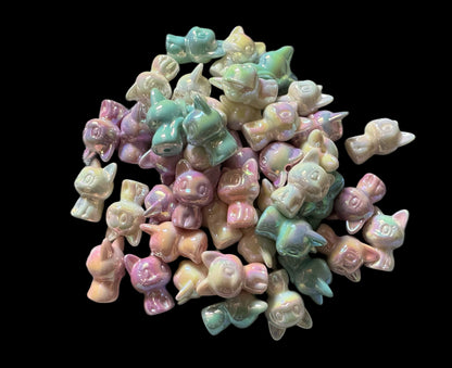 Adorable Cat and Frenchie Dog Bead Mix for Beadable Pen Stylus Keychain Bracelet and more for Your DIY Creations.