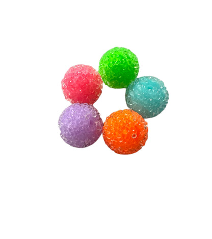 10 pieces 16mm Neon Color Sugar Bead Mix for Beadable Pen Stylus Keychain Bracelet and more for Your DIY Creations