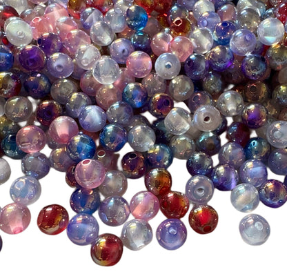 8mm Acrylic Cat Eye Beads with Aurora Borealis Coating for Beadable Pen Stylus Keychain Bracelet and more for Your DIY Creations.