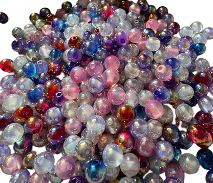 8mm Acrylic Cat Eye Beads with Aurora Borealis Coating for Beadable Pen Stylus Keychain Bracelet and more for Your DIY Creations.