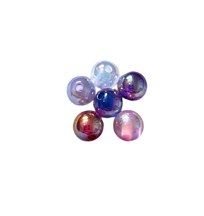 8mm Acrylic Cat Eye Beads with Aurora Borealis Coating for Beadable Pen Stylus Keychain Bracelet and more for Your DIY Creations.