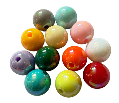 Acrylic Beads Mix with Aurora Borealis Coating for Beadable Pen Stylus Keychain Bracelet and more for Your DIY Creations.