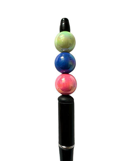 10 Pieces Darker Colors Acrylic Beads Mix with Aurora Borealis Coating for Beadable Pen Stylus Keychain Bracelet for Your DIY Creations.
