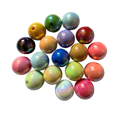 10 Pieces Darker Colors Acrylic Beads Mix with Aurora Borealis Coating for Beadable Pen Stylus Keychain Bracelet for Your DIY Creations.