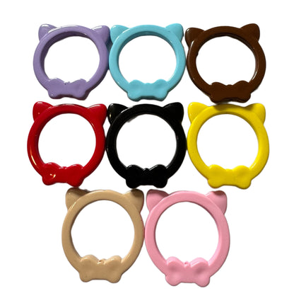 40mm Opaque Cat Frame with Cute Bow for Beadable Pen Stylus Keychain Bracelet and more for Your DIY Creations