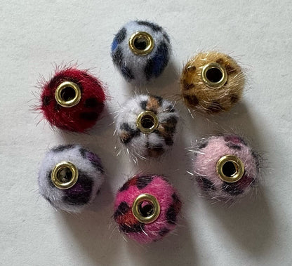 13mm Slightly Fuzzy or Furry Animal Print Beads Mix for Beadable Pen Stylus Keychain Bracelet and more for Your DIY Creations