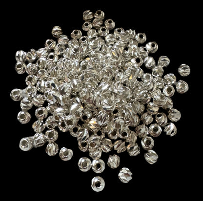 25 Pieces 6mm White Silver Metal Spacer Beads With Pattern for Beadable Pen Stylus Keychain Bracelet and more for Your DIY Creations!