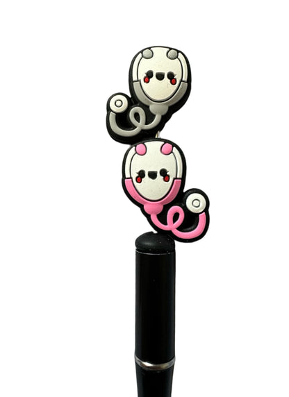 Cute Cartoon Stethoscope for Nurse or Doctor Silicone Focal Bead for Beadable Pens, Stylus, Pencils, Keychains, More