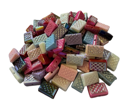 So Cute! Cushioned Purse Acrylic Bead Mix for Beadable Pen Stylus Keychain and More! Perfect to Use with Designer Focals and Beads!